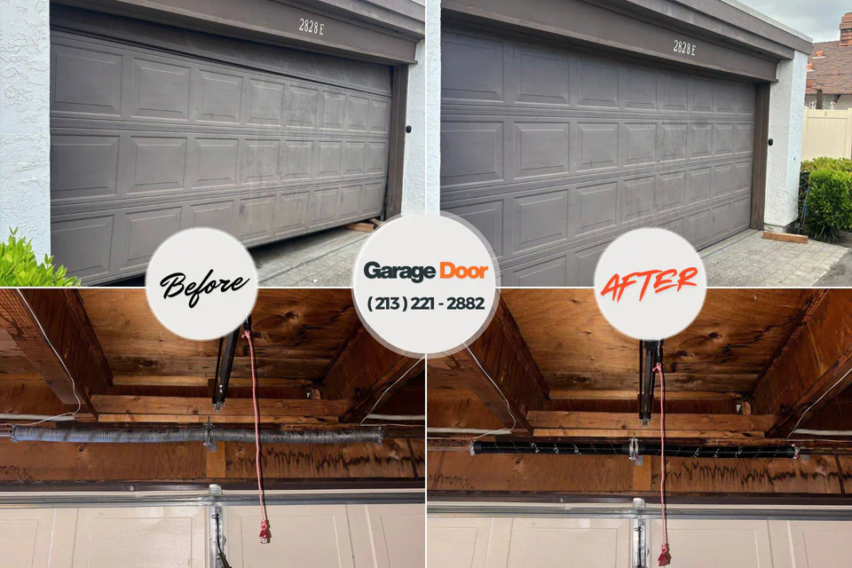 Before and after: garage door repair Owensville, MO